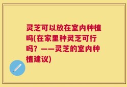 灵芝可以放在室内种植吗(在家里种灵芝可行吗？——灵芝的室内种植建议)