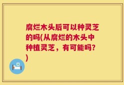 腐烂木头后可以种灵芝的吗(从腐烂的木头中种植灵芝，有可能吗？)