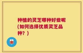 种植的灵芝哪种好些呢(如何选择优质灵芝品种？)