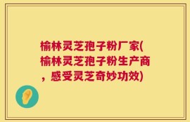 榆林灵芝孢子粉厂家(榆林灵芝孢子粉生产商，感受灵芝奇妙功效)