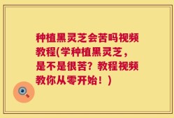 种植黑灵芝会苦吗视频教程(学种植黑灵芝，是不是很苦？教程视频教你从零开始！)