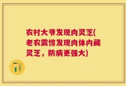 农村大爷发现肉灵芝(老农震惊发现肉体内藏灵芝，防病更强大)