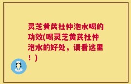 灵芝黄芪杜仲泡水喝的功效(喝灵芝黄芪杜仲泡水的好处，请看这里！)