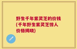 野生千年紫灵芝的价钱(千年野生紫灵芝惊人价格揭晓)