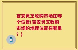 吉安灵芝收购市场在哪个位置(吉安灵芝收购市场的地理位置在哪里？)