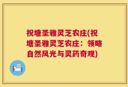 祝塘圣雅灵芝农庄(祝塘圣雅灵芝农庄：领略自然风光与灵药奇观)