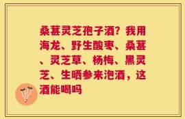 桑葚灵芝孢子酒？我用海龙、野生酸枣、桑葚、灵芝草、杨梅、黑灵芝、生晒参来泡酒，这酒能喝吗