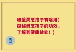 破壁灵芝孢子有啥用(探秘灵芝孢子的功效，了解其健康益处！)