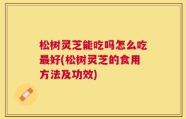 松树灵芝能吃吗怎么吃最好(松树灵芝的食用方法及功效)