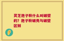 灵芝孢子粉什么叫破壁的？孢子粉破壳与破壁区别