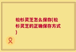 松杉灵芝怎么保存(松杉灵芝的正确保存方式)