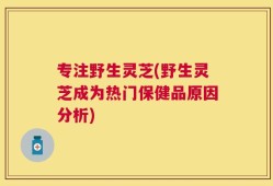 专注野生灵芝(野生灵芝成为热门保健品原因分析)
