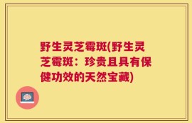 野生灵芝霉斑(野生灵芝霉斑：珍贵且具有保健功效的天然宝藏)