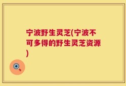 宁波野生灵芝(宁波不可多得的野生灵芝资源)