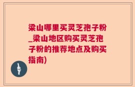 梁山哪里买灵芝孢子粉_梁山地区购买灵芝孢子粉的推荐地点及购买指南)