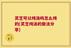 灵芝可以炖汤吗怎么炖的(灵芝炖汤的做法分享)