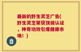 最新的野生灵芝广告(野生灵芝荣获顶级认证，神奇功效引爆健康市场！)