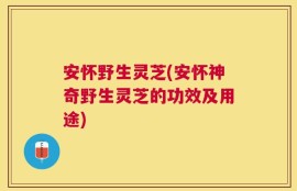 安怀野生灵芝(安怀神奇野生灵芝的功效及用途)