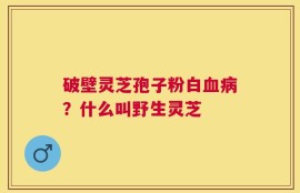 破壁灵芝孢子粉白血病？什么叫野生灵芝