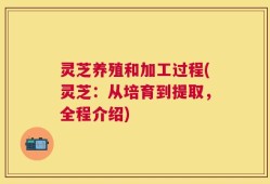 灵芝养殖和加工过程(灵芝：从培育到提取，全程介绍)