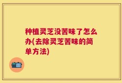 种植灵芝没苦味了怎么办(去除灵芝苦味的简单方法)