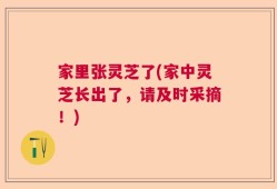 家里张灵芝了(家中灵芝长出了，请及时采摘！)