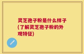 灵芝孢子粉是什么样子(了解灵芝孢子粉的外观特征)