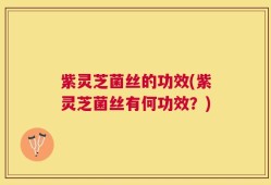 紫灵芝菌丝的功效(紫灵芝菌丝有何功效？)