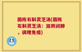 茵陈石斛灵芝汤(茵陈石斛灵芝汤：滋阴润肺，调理免疫)