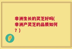非洲生长的灵芝好吗(非洲产灵芝的品质如何？)