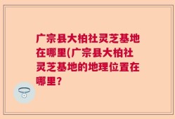 广宗县大柏社灵芝基地在哪里(广宗县大柏社灵芝基地的地理位置在哪里？