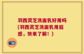 羽西灵芝洗面乳好用吗(羽西灵芝洗面乳用后感，快来了解！)