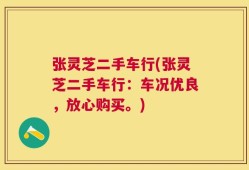 张灵芝二手车行(张灵芝二手车行：车况优良，放心购买。)