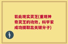 若此现实灵芝(重现神奇灵芝的功效，科学家成功提取出关键分子)