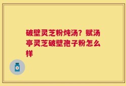 破壁灵芝粉炖汤？赋汤亭灵芝破壁孢子粉怎么样