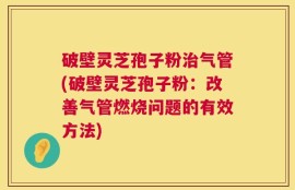 破壁灵芝孢子粉治气管(破壁灵芝孢子粉：改善气管燃烧问题的有效方法)