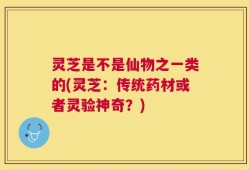 灵芝是不是仙物之一类的(灵芝：传统药材或者灵验神奇？)