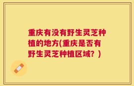 重庆有没有野生灵芝种植的地方(重庆是否有野生灵芝种植区域？)