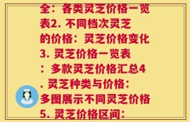 每种灵芝价格表大全图片(1. 灵芝价格大全：各类灵芝价格一览表2. 不同档次灵芝的价格：灵芝价格变化3. 灵芝价格一览表：多款灵芝价格汇总4. 灵芝种类与价格：多图展示不同灵芝价格5. 灵芝价格区间：不同品牌灵芝价格对比)