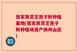 张家窝灵芝孢子粉种植墓地(张家窝灵芝孢子粉种植场落户扬州山区)