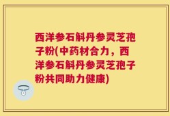 西洋参石斛丹参灵芝孢子粉(中药材合力，西洋参石斛丹参灵芝孢子粉共同助力健康)
