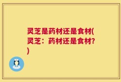灵芝是药材还是食材(灵芝：药材还是食材？)