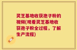 灵芝基地收获孢子粉的视频(观看灵芝基地收获孢子粉全过程，了解生产流程)