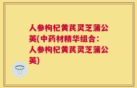 人参枸杞黄芪灵芝蒲公英(中药材精华组合：人参枸杞黄芪灵芝蒲公英)