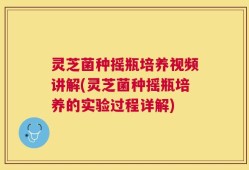 灵芝菌种摇瓶培养视频讲解(灵芝菌种摇瓶培养的实验过程详解)