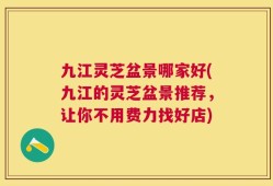 九江灵芝盆景哪家好(九江的灵芝盆景推荐，让你不用费力找好店)