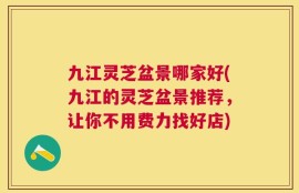 九江灵芝盆景哪家好(九江的灵芝盆景推荐，让你不用费力找好店)