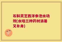 石斛灵芝西洋参泡水功效(水培三种药材消暑又补身)