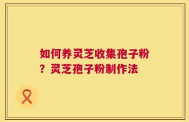 如何养灵芝收集孢子粉？灵芝孢子粉制作法