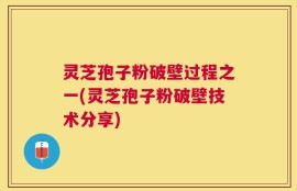 灵芝孢子粉破壁过程之一(灵芝孢子粉破壁技术分享)